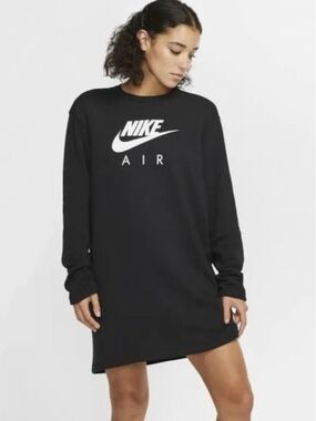 Nike Black Long-Sleeve Logo Dress